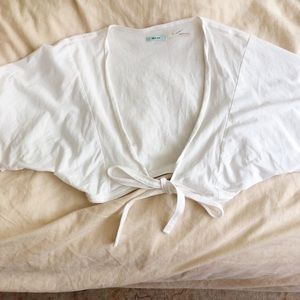 White cropped shirt